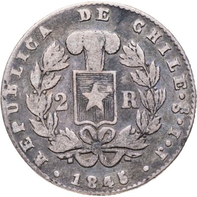купить Чили 2 реала (reales) 1845