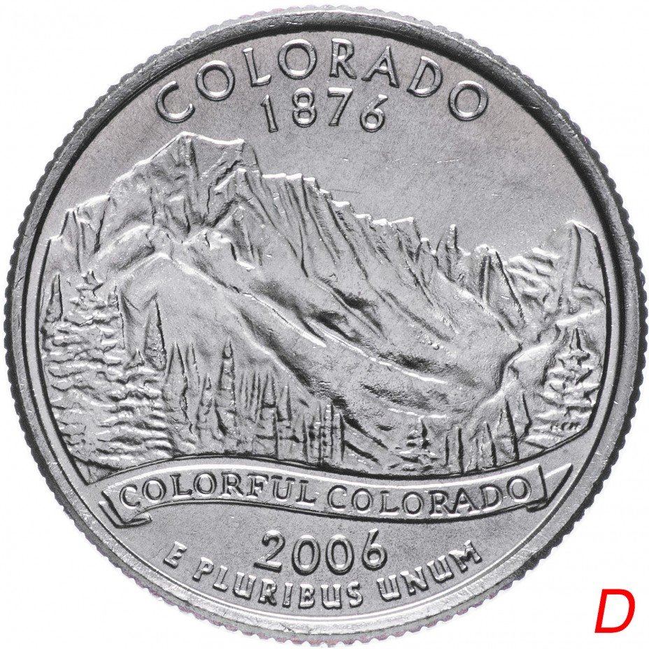 купить США 1/4 доллара (квотер, 25 центов) 2006 D "Штат Колорадо"
