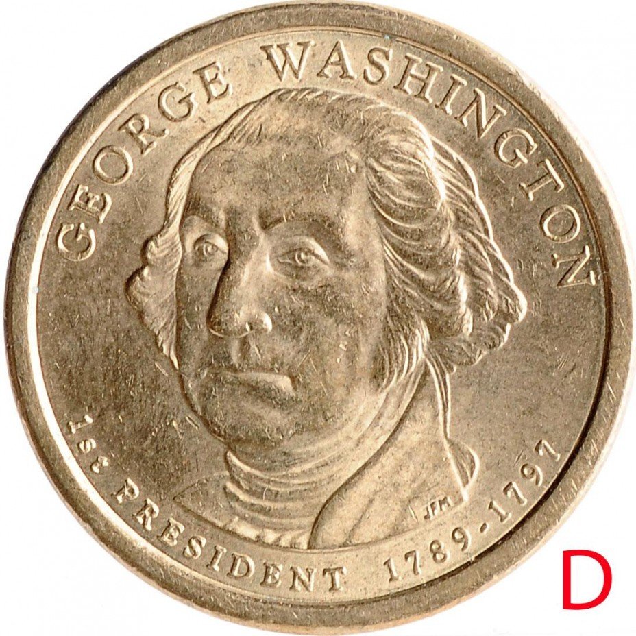 купить 1 доллар 2007 D Джордж Вашингтон (1-й президент США)