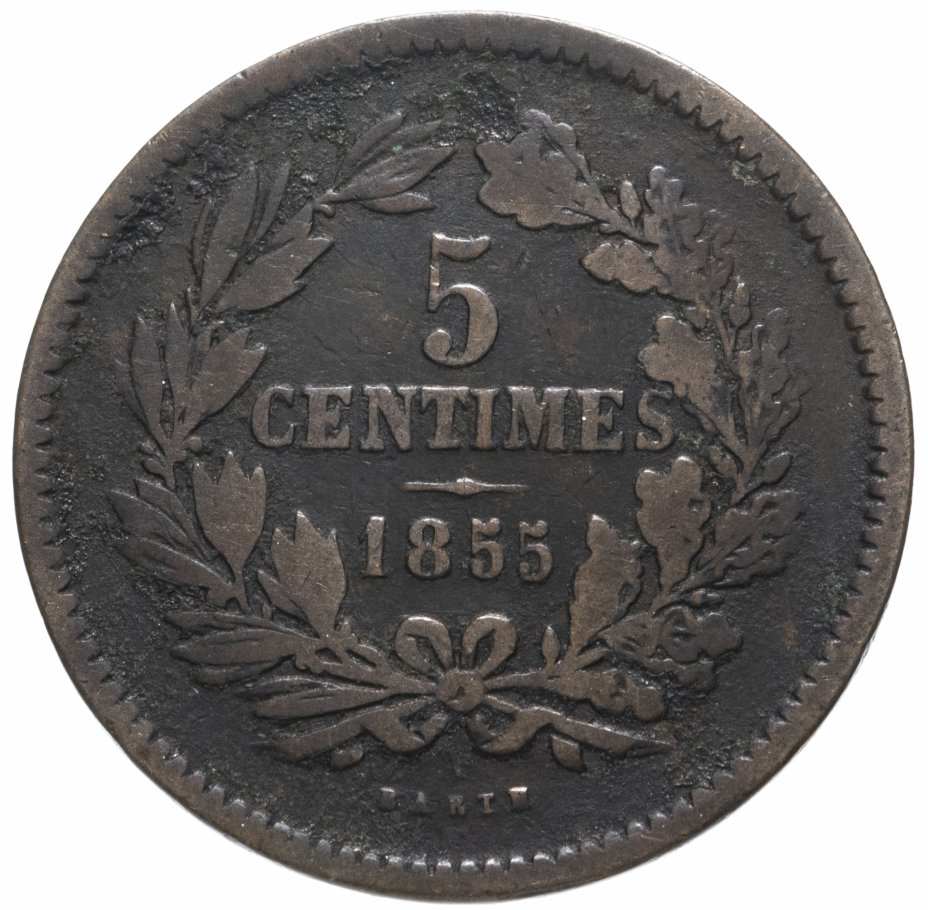 купить Люксембург 5 сантимов (centimes) 1855
