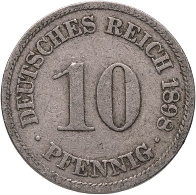 купить Германия 10 пфеннигов 1898 "А"