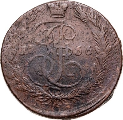 купить 5 копеек 1766 ЕМ двойной удар