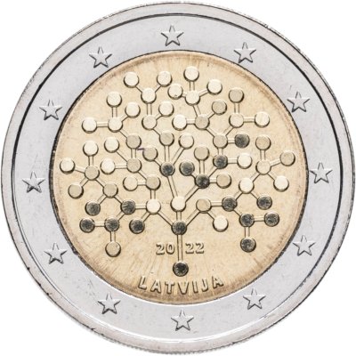 Купить Латвия 2 евро 2022 "Финансовая грамотность"