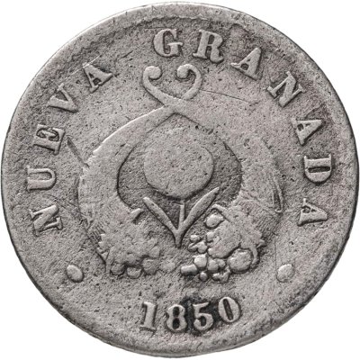 купить Новая Гранада 1/2 реала 1850, монетный двор Богота
