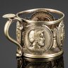 Купить Подстаканник "Герои Эллады", металл, серебрение, Фабрика мельхиоровых изделий и бронзы «Александр Кач», Российская империя, 1865-1915 гг.