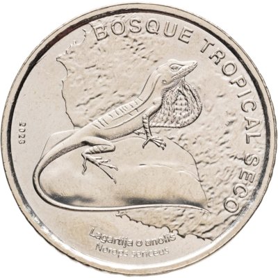 купить Коста-Рика 50 колонов 2023 (2025) Фауна экосистемы - Тропический сухой лес. Шелковистый анолис