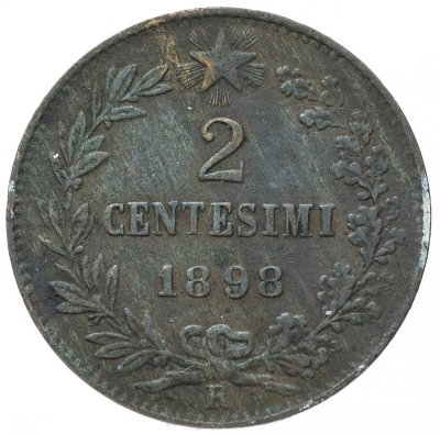 купить Италия 2 чентезимо (centesimi) 1895-1900 Умберто I, случайный год