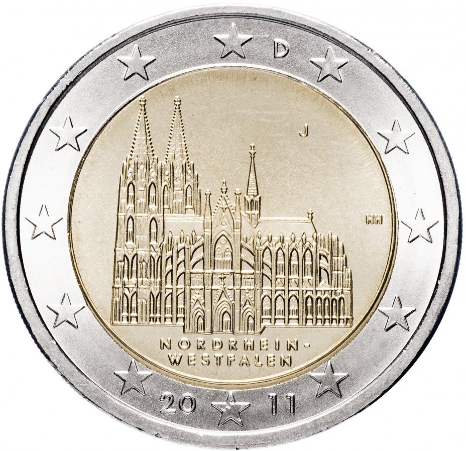купить Германия 2 евро 2011 J "Федеральные земли Германии: Северный Рейн - Вестфалия"