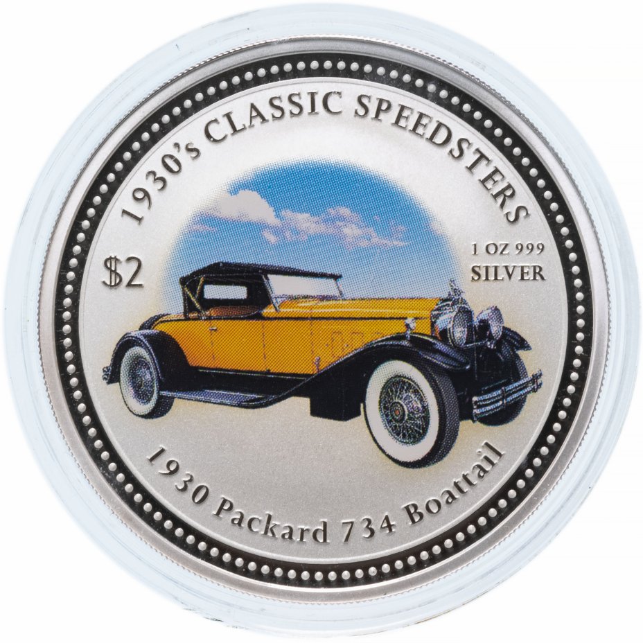 купить Острова Кука 2 доллара (dollars) 2006 Классические спидстеры 1930-х годов - "1930 Packard 734 Boattail" с сертификатом