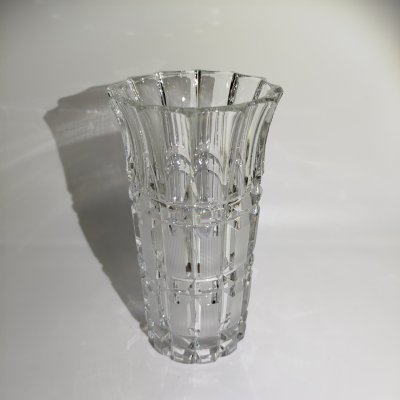 купить Ваза для цветов "Новоселье" (низкая), автор А.М. Остроумов, хрусталь, алмазная грань, Ленинградский завод художественного стекла (ЛЗХС), СССР, 1980-1990 гг.