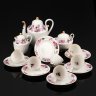 Купить Сервиз чайно-кофейный "Черная смородина" на 6 персон, автор формы «Витая» А.И. Борисов, фарфор, роспись, золочение, Ленинградский фарфоровый завод (ЛФЗ), СССР, 1970-1986 гг.