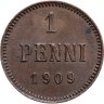 Купить 1 пенни (penni) 1909 Российская Финляндия