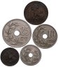 Купить Бельгия набор монет 1905-1909 (5 шт) Леопольд второй