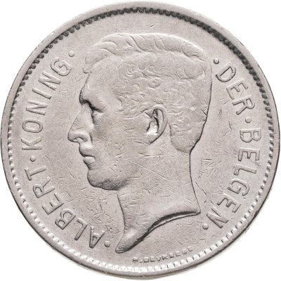 купить Бельгия 5 франков (francs) 1931 Надпись на голландском - 'ALBERT KONING DER BELGEN'