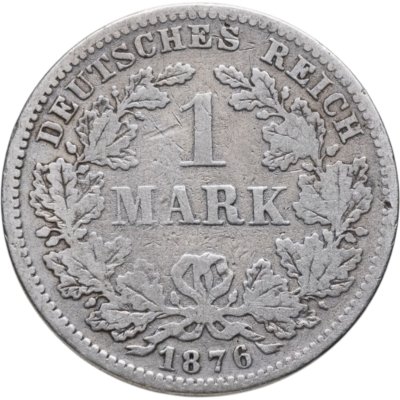 купить Германия 1 марка 1876 F знак монетного двора: "F" - Штутгарт