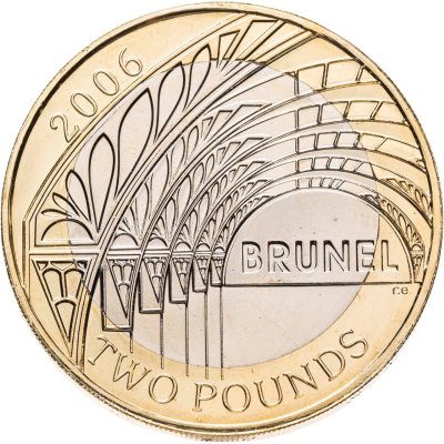 купить Великобритания 2 фунта (pounds) 2006 "200 лет со дня рождения Изамбарда Кингдома Брюнеля - Королевский мост Альберта"