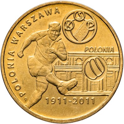купить Польша 2 злотых (zlote) 2011 Польские футбольные клубы - Полония Варшава