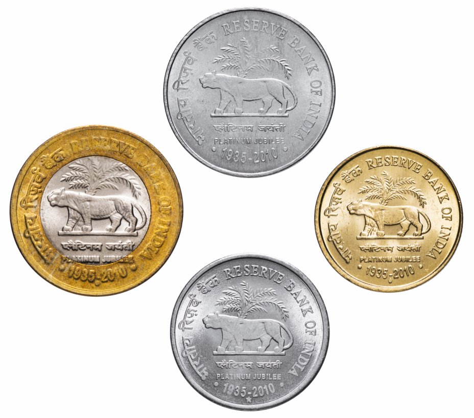 купить Индия набор монет 2010  "75 лет Резервному банку Индии"