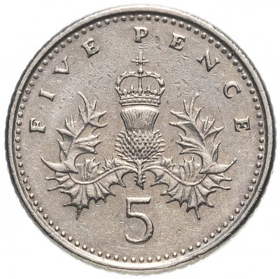 купить Великобритания 5 пенсов 1990-1997, случайная дата