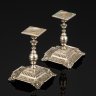 Купить Пара подставок (подсвечников) на фигурных основаниях с растительным декором, металл, Европа, 1900-1940 гг.