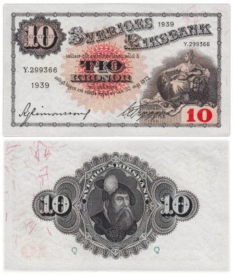 купить Швеция 10 крон 1939