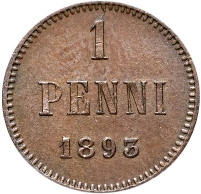 купить 1 пенни 1893, монета для Финляндии