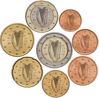 купить Ирландия полный годовой набор монет евро 2003 (8 штук)