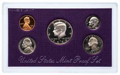купить США годовой набор монет 1989 S (5 монет в футляре, с сертификатом)