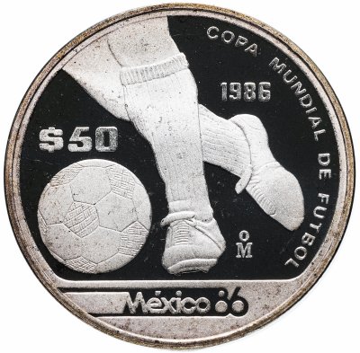 купить Мексика 50 песо (pesos) 1985 Чемпионат мира по футболу 1986 - Ведение мяча