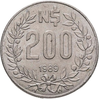 купить Уругвай 200 новых песо (nuevos pesos) 1989