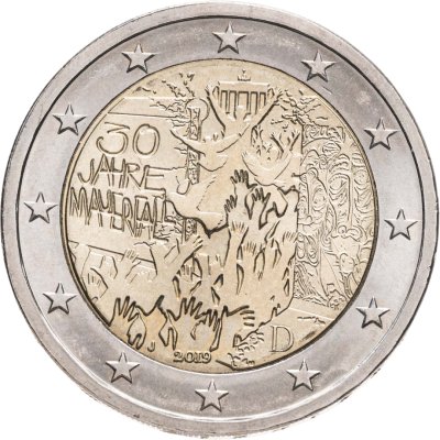 купить Германия 2 евро (euro) 2019 J "30 лет Падению Берлинской стены"