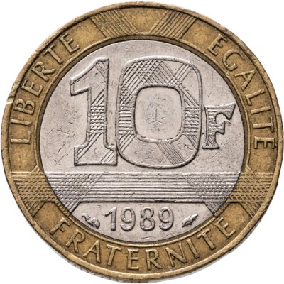 купить Франция 10 франков (francs) 1989