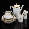 Купить Сервиз кофейный с лаконичным декором на 4 персоны (14 предметов), фарфор, золочение, Eschenbach, 1950-1970 гг.