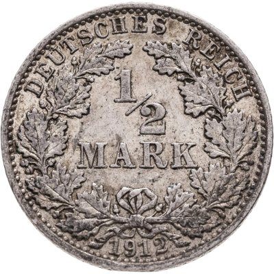 купить Германия 1/2 марки 1912, знак монетного двора: "A" - Берлин