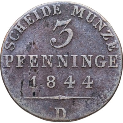 купить Германия, Пруссия 3 пфеннига 1844