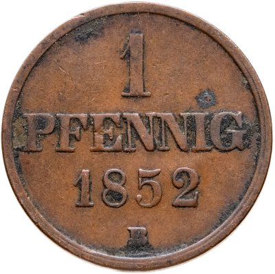 купить Ганновер 1 пфенниг 1852