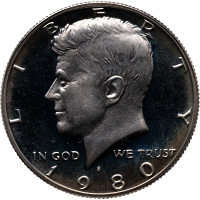 купить США 50 центов (1/2 доллара, half dollar) 1980 Proof Kennedy Half Dollar (Кеннеди) знак монетного двора "S" - Сан-Франциско
