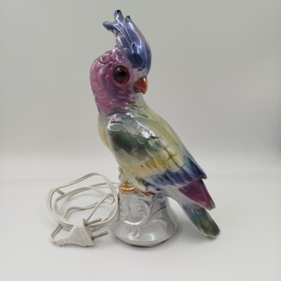 купить Светильник (ночник) "Попугай", фарфор, роспись, люстр, полимерный материал, металл, Германия, 1950-1970 гг.
