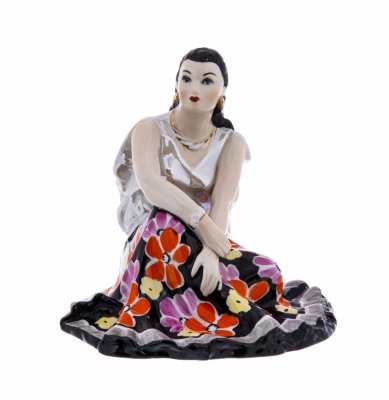 Купить Статуэтка "Цыганка Земфира", фарфор, роспись, Дулевский фарфоровый завод ("Дулево"), скульптор А.Д. Бржезицкая, СССР, 1965 г.