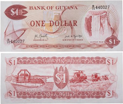 купить Гайана 1 доллар (dollar) обр. 1966 серия В/36 (1983-1991) №440027