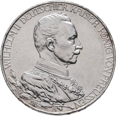 купить Германская империя (Пруссия) 3 марки 1913 "25 лет правления Вильгельма II"