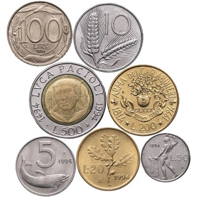 купить Италия набор из 7 монет 1994
