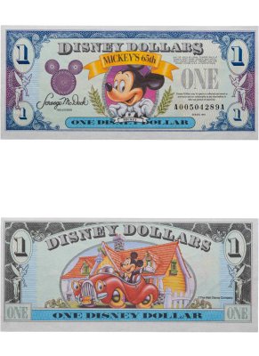 купить США 1 Дисней доллар 1993 год Серия AA (65-лет Микки Маусу)