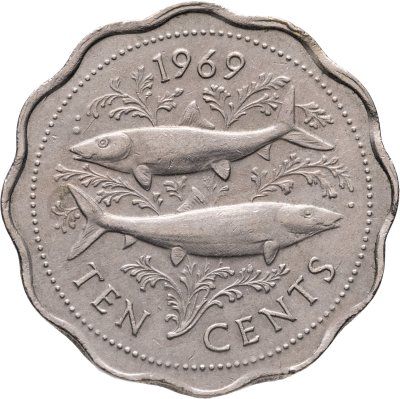 купить Багамы 10 центов (cents) 1969