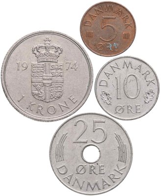 купить Дания набор монет 1973-1989 (4 штуки)