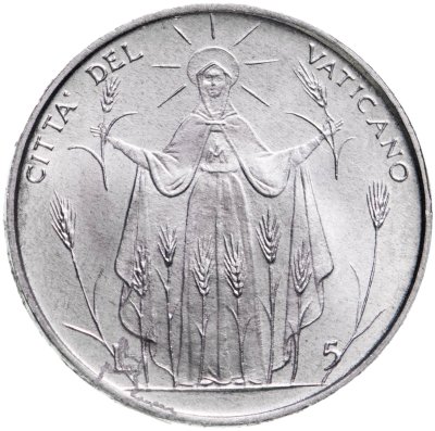 купить Ватикан 5 лир 1968