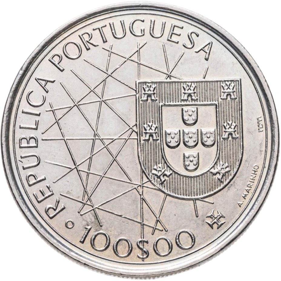купить Португалия 100 эскудо 1989 "450-летие открытия Азорских островов в 1439 году"