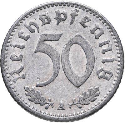 купить Германия, Третий рейх 50 рейхспфеннигов 1935, знак монетного двора "A" — Берлин
