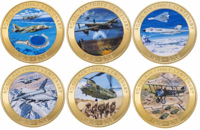купить Остров Мэн 1 крона 2018 набор 6 монет 100 лет ВВС Великобритании