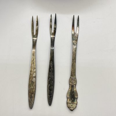 купить Набор из 3 вилок для лимона, мельхиор (медь-никель), Кольчугинский завод цветных металлов, 1960-1980 гг.